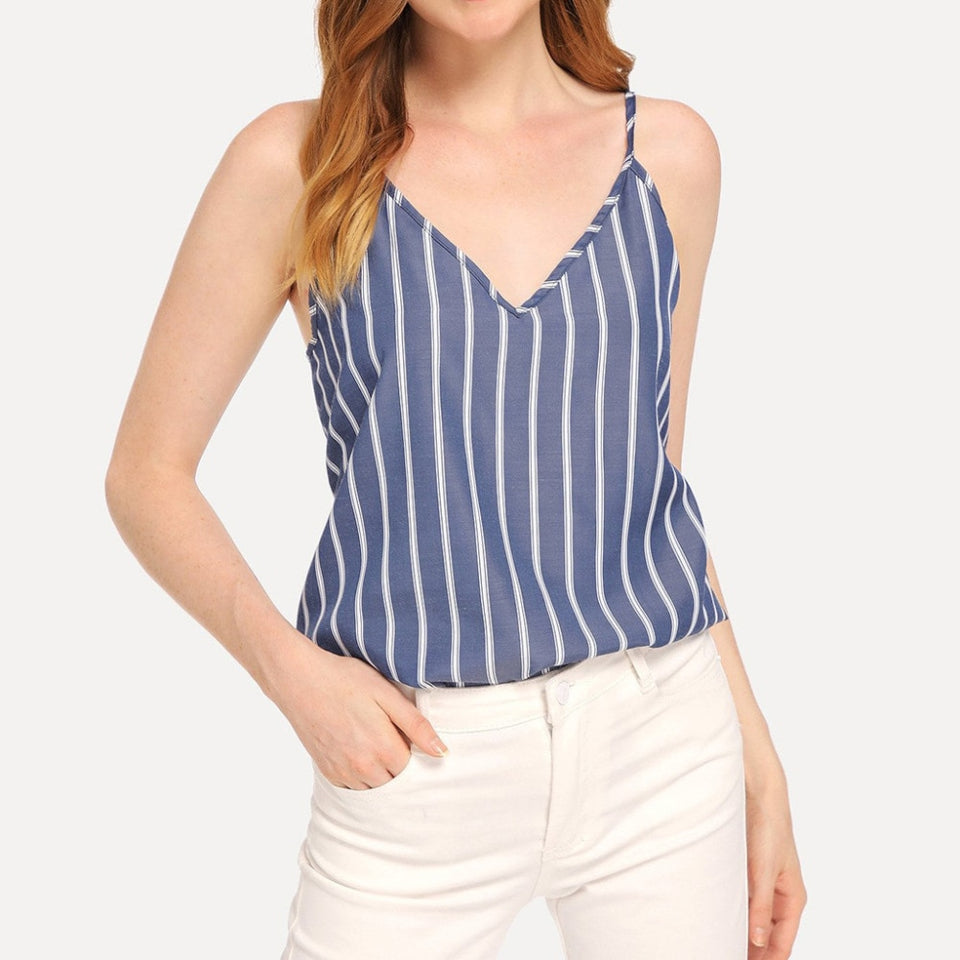 Fashion Women Sleeveless sling V-Neck Sleeveless summer fashion