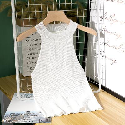 Sleeveless Knitted Fabric Tank Top Womens Female Fitness
