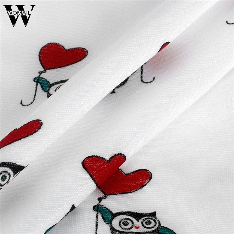 Womail Fashion Women Long Sleeve Cute Owl Print Top