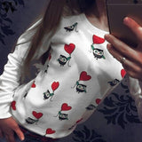 Womail Fashion Women Long Sleeve Cute Owl Print Top