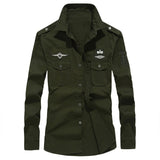 Mens Top Blouse Autumn Casual Military Cargo
