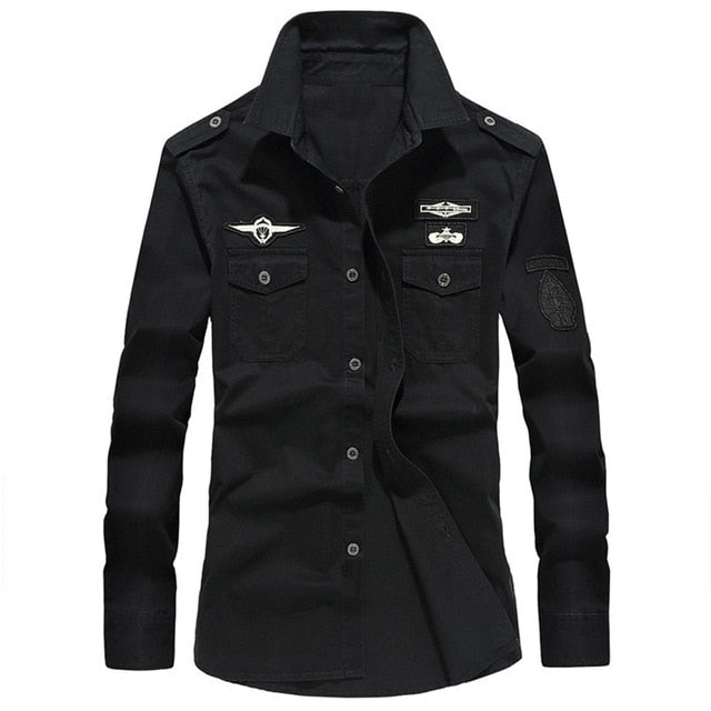 Mens Top Blouse Autumn Casual Military Cargo