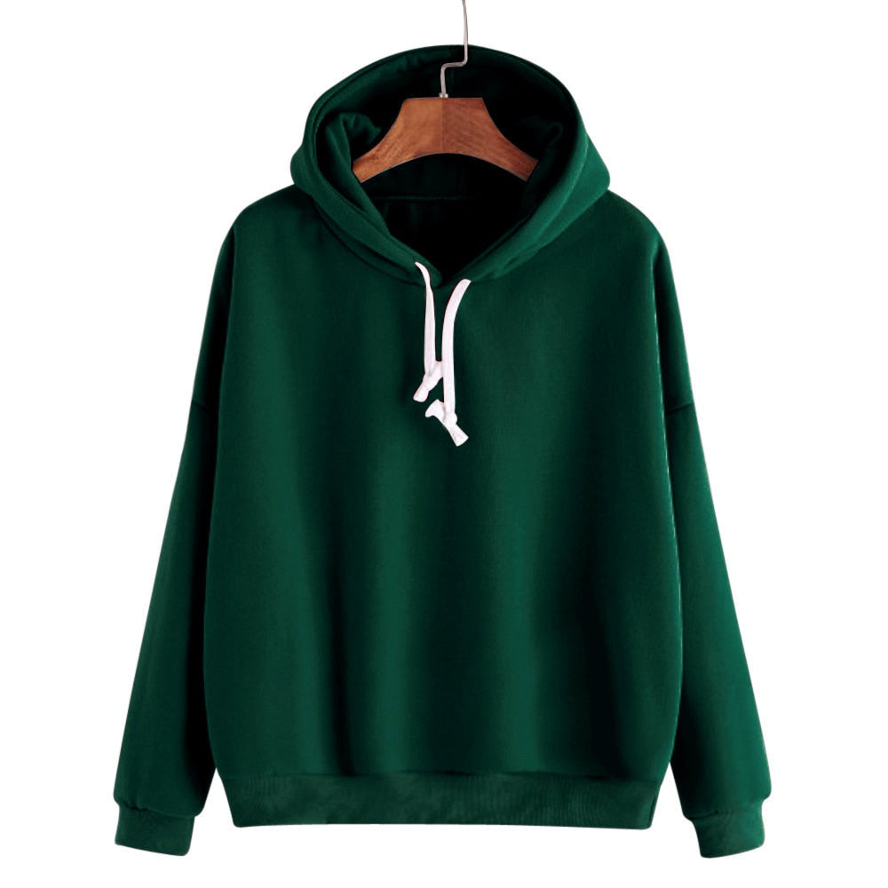 Autumn Sweatshirts Of Women Pink Long Sleeve Hoodie Pullovers Basic Hoodies