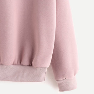 Autumn Sweatshirts Of Women Pink Long Sleeve Hoodie Pullovers Basic Hoodies