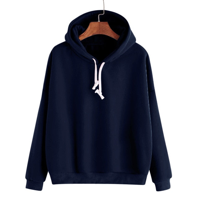 Autumn Sweatshirts Of Women Pink Long Sleeve Hoodie Pullovers Basic Hoodies
