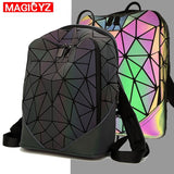 Backpack Luminous Geometric Plaid Men Backpacks For Teenage Girls Bagpack Bag Holographic Backpack School  Mochila
