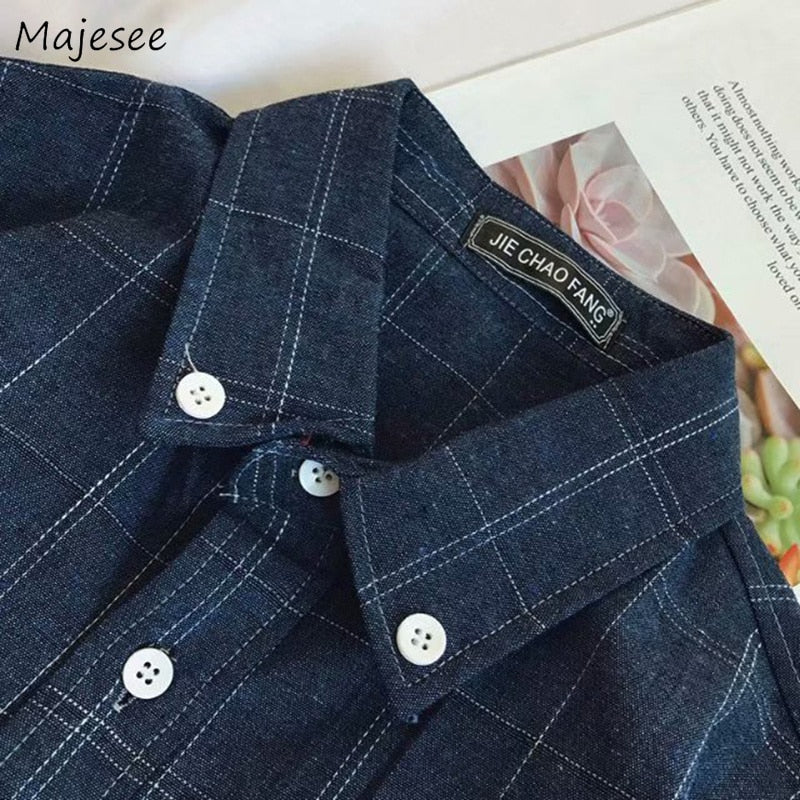 Shirts Men Single Breasted Leisure Simple All-match Korean Style Slim Turn-down Collar Shirt Mens