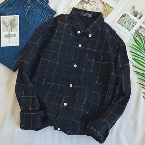 Shirts Men Single Breasted Leisure Simple All-match Korean Style Slim Turn-down Collar Shirt Mens