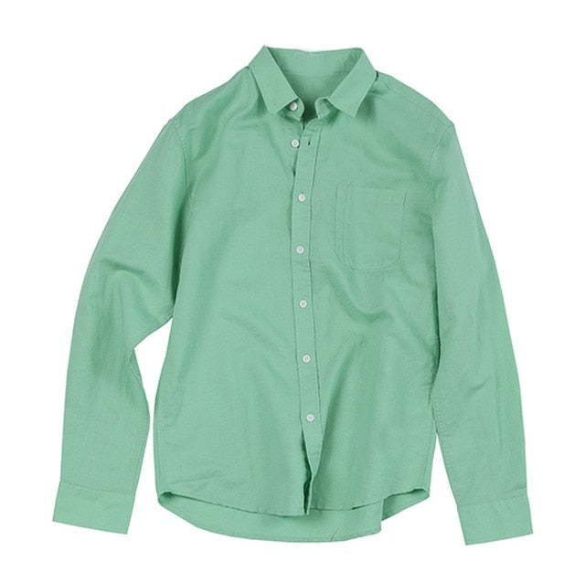 Fashion Mens Summer Button Casual Linen and Cotton Long shirts