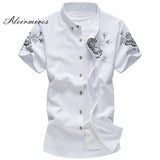 Large Men's Shirt Summer Short Sleeve Floral Printed Slim Fit Plus Size Fashion Casual Manly Shirts Aleirmires
