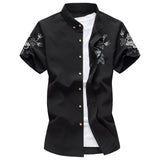 Large Men's Shirt Summer Short Sleeve Floral Printed Slim Fit Plus Size Fashion Casual Manly Shirts Aleirmires