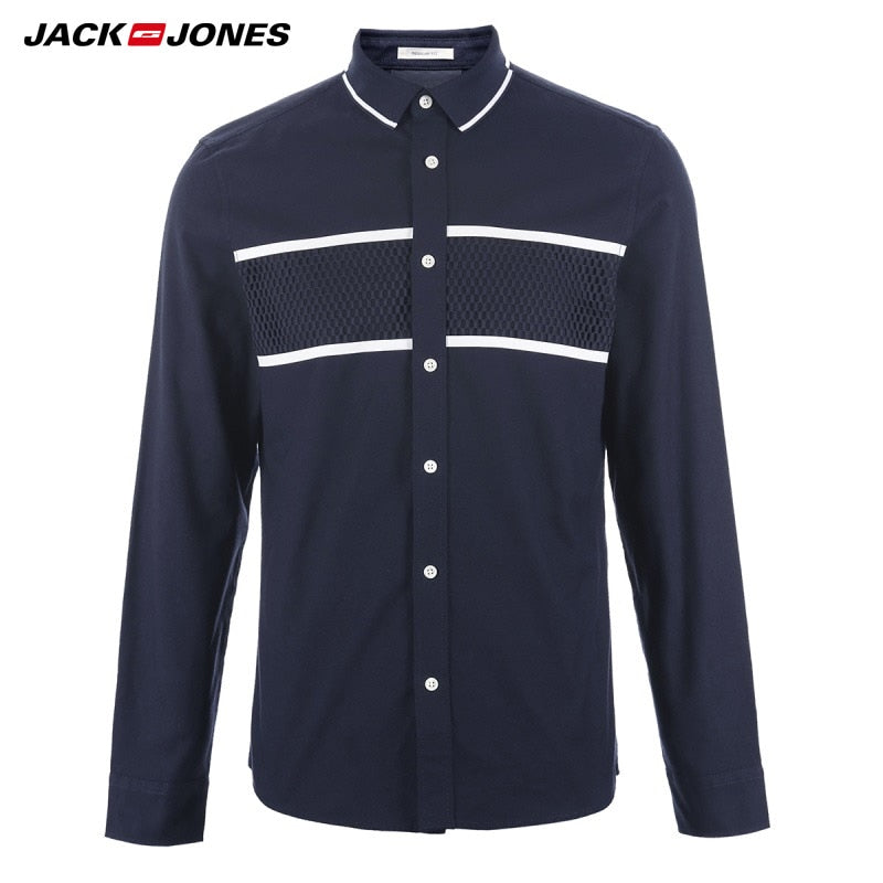 JACK & JONES Brand 2019 NEW younger casual 100% cotton turn-down
