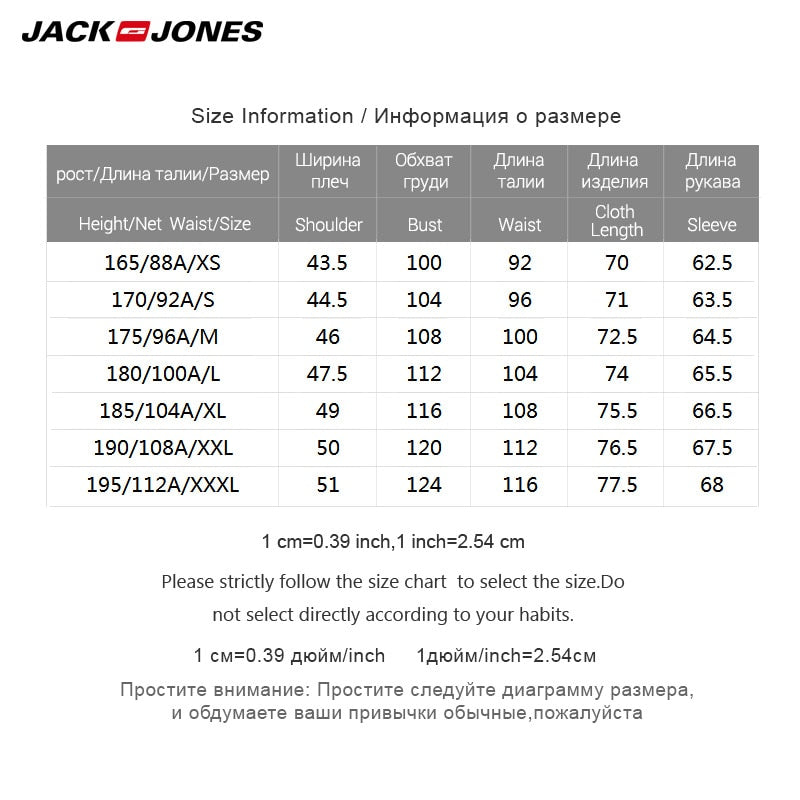 JACK & JONES Brand 2019 NEW younger casual 100% cotton turn-down