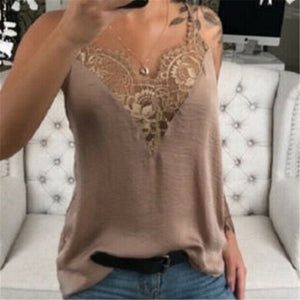 Trendy Women clothes strap pullover Lace Vest  Polyester Tank Tops one