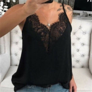 Trendy Women clothes strap pullover Lace Vest  Polyester Tank Tops one