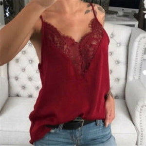 Trendy Women clothes strap pullover Lace Vest  Polyester Tank Tops one