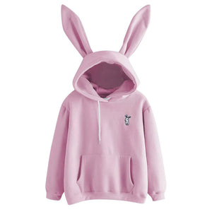 Womens Long Sleeve Rabbit Hoodie Sweatshirt Pullover Tops Blouse sweatshirts