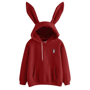 Womens Long Sleeve Rabbit Hoodie Sweatshirt Pullover Tops Blouse sweatshirts