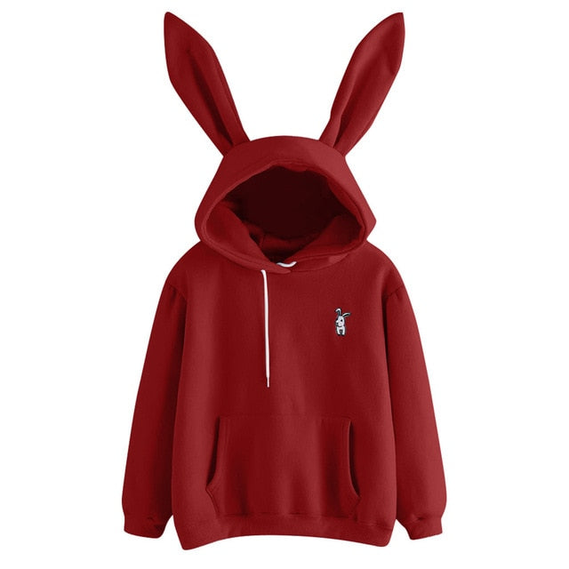 Womens Long Sleeve Rabbit Hoodie Sweatshirt Pullover Tops Blouse sweatshirts