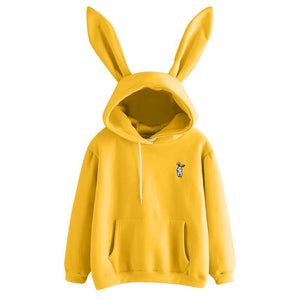 Womens Long Sleeve Rabbit Hoodie Sweatshirt Pullover Tops Blouse sweatshirts