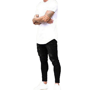 Mens Ripped Jeans for men Casual Black Blue Skinny slim