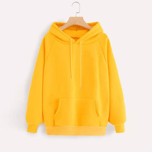 CHAMSGEND female sweatshirts Yellow Womens hoodies Long Sleeve Hoodie Sweatshirt