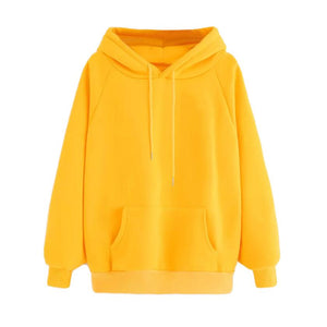 CHAMSGEND female sweatshirts Yellow Womens hoodies Long Sleeve Hoodie Sweatshirt