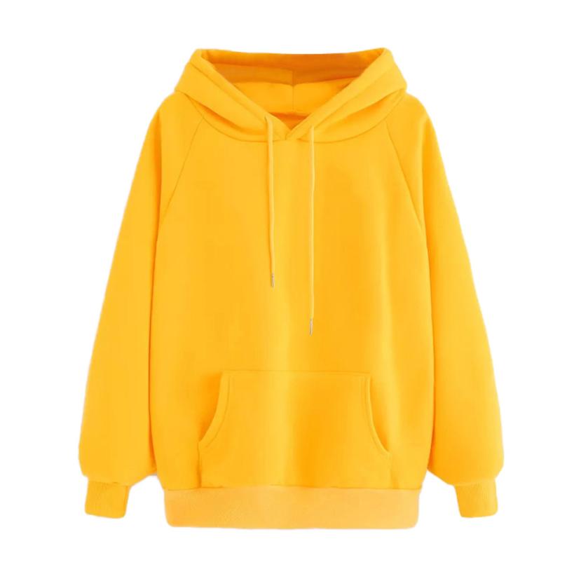 CHAMSGEND female sweatshirts Yellow Womens hoodies Long Sleeve Hoodie Sweatshirt