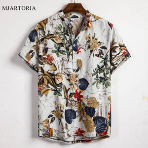 MJARTORIA  Summer Man Shirt  Ethnic Printed