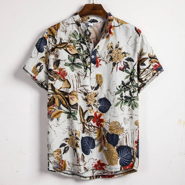 MJARTORIA  Summer Man Shirt  Ethnic Printed