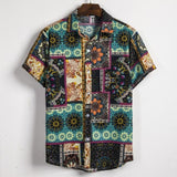 MJARTORIA  Summer Man Shirt  Ethnic Printed