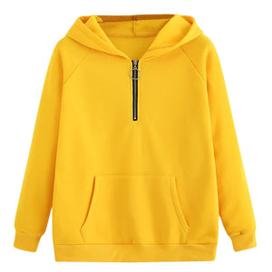 CHAMSGEND female sweatshirts Yellow Womens hoodies Long Sleeve Hoodie Sweatshirt