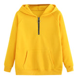 CHAMSGEND female sweatshirts Yellow Womens hoodies Long Sleeve Hoodie Sweatshirt