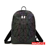 Backpack Luminous Geometric Plaid Men Backpacks For Teenage Girls Bagpack Bag Holographic Backpack School  Mochila