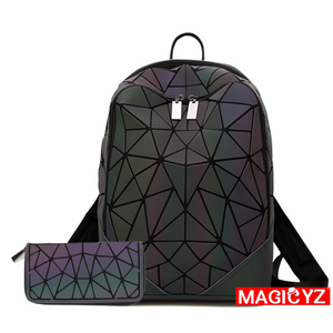 Backpack Luminous Geometric Plaid Men Backpacks For Teenage Girls Bagpack Bag Holographic Backpack School  Mochila