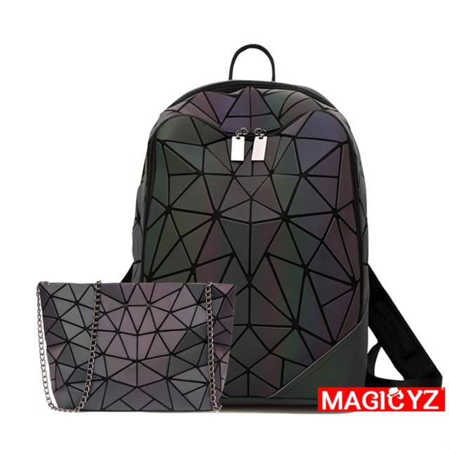 Backpack Luminous Geometric Plaid Men Backpacks For Teenage Girls Bagpack Bag Holographic Backpack School  Mochila