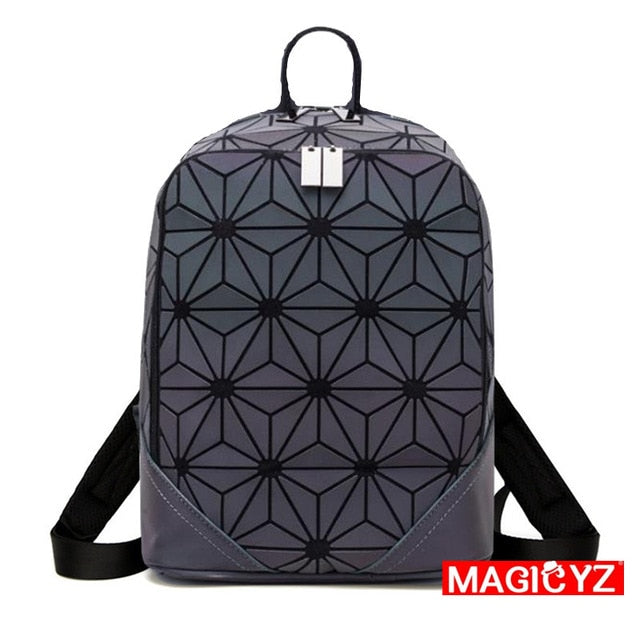 Backpack Luminous Geometric Plaid Men Backpacks For Teenage Girls Bagpack Bag Holographic Backpack School  Mochila