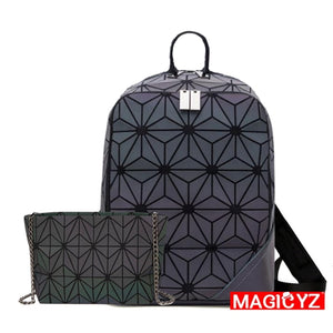 Backpack Luminous Geometric Plaid Men Backpacks For Teenage Girls Bagpack Bag Holographic Backpack School  Mochila