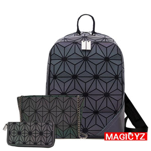 Backpack Luminous Geometric Plaid Men Backpacks For Teenage Girls Bagpack Bag Holographic Backpack School  Mochila