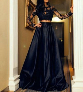 Black dress Women Evening Party Long Maxi dress Formal Prom Long Lace