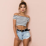 Streetwear Women Sexy Casual Off Shoulder Tank Top Vest Blouse Crop Tops