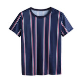 Men's t-shirt  Summer Fashion T-Shirts Casual Striped