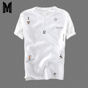 T Shirt Men Short Sleeve Cotton Linen Casual T Shirts For Men