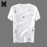 T Shirt Men Short Sleeve Cotton Linen Casual T Shirts For Men