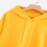 CHAMSGEND female sweatshirts Yellow Womens hoodies Long Sleeve Hoodie Sweatshirt