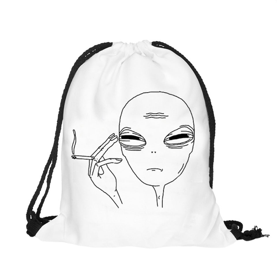 Naivety Unisex 3D Printing Cartoon Drawstring Backpacks Bags