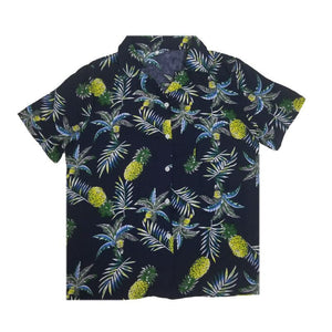 Men Summer Fashion Fruit Print Button Slim Fit Short Sleeve Shirt Man Shirts