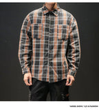 Plaid High Quality Janpan Style  Spring Long Sleeve Shirt Men