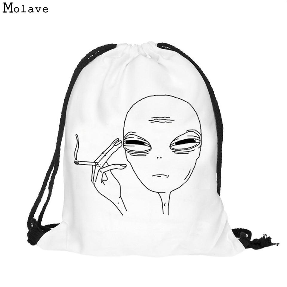 Naivety Unisex 3D Printing Cartoon Drawstring Backpacks Bags