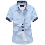 Men Shirt Short Sleeves Brand Shirts Men Casual Hawaiian Shirt Floral collar Male